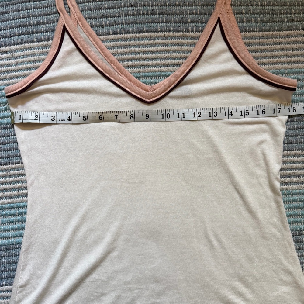 Express Women’s Cream Contrast-Trim Cami Tank Top Size L - Picture 4 of 6
